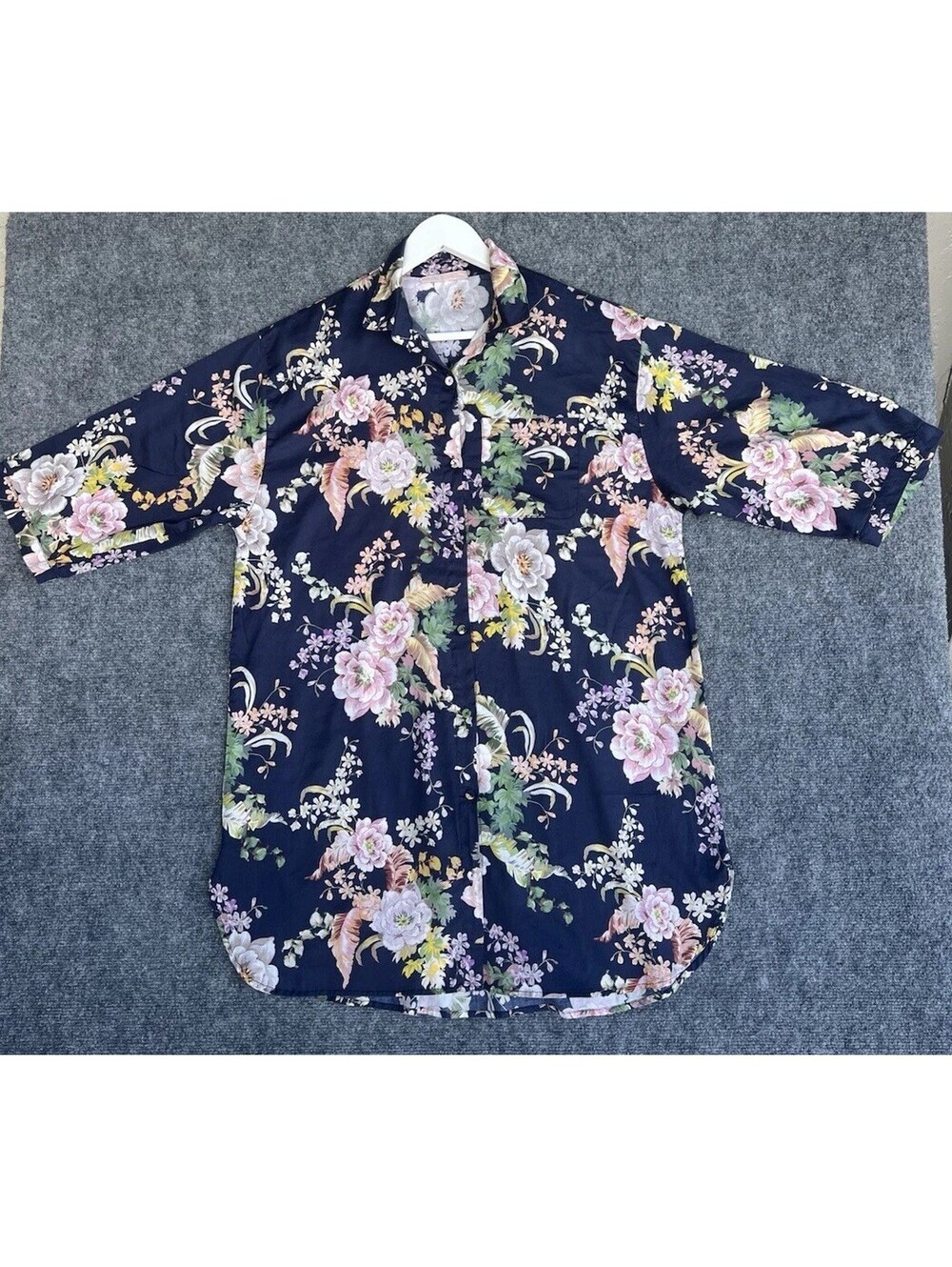 Papinelle Women's L NIGHTSHIRT Floral Pockets Soft Cotton Dress